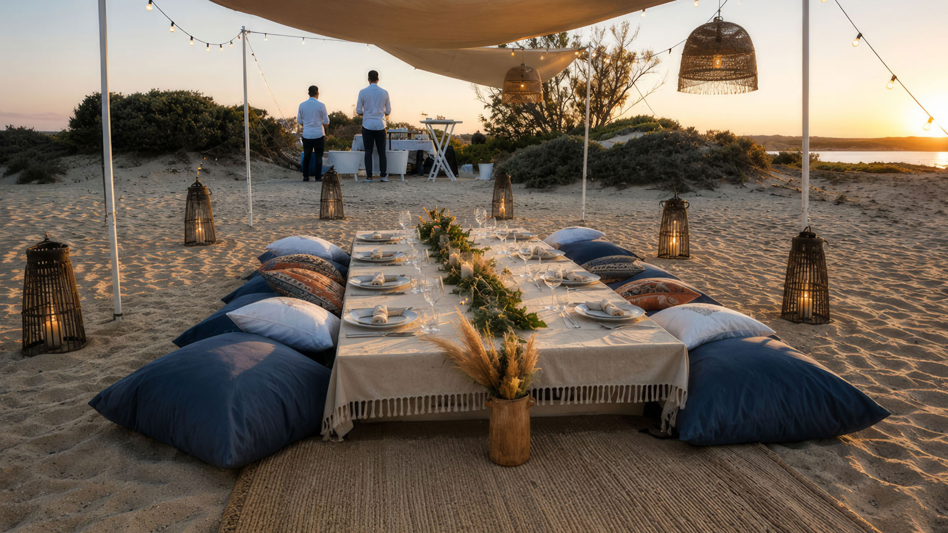 Elegant outdoor dining experience overlooking the sea in Crete