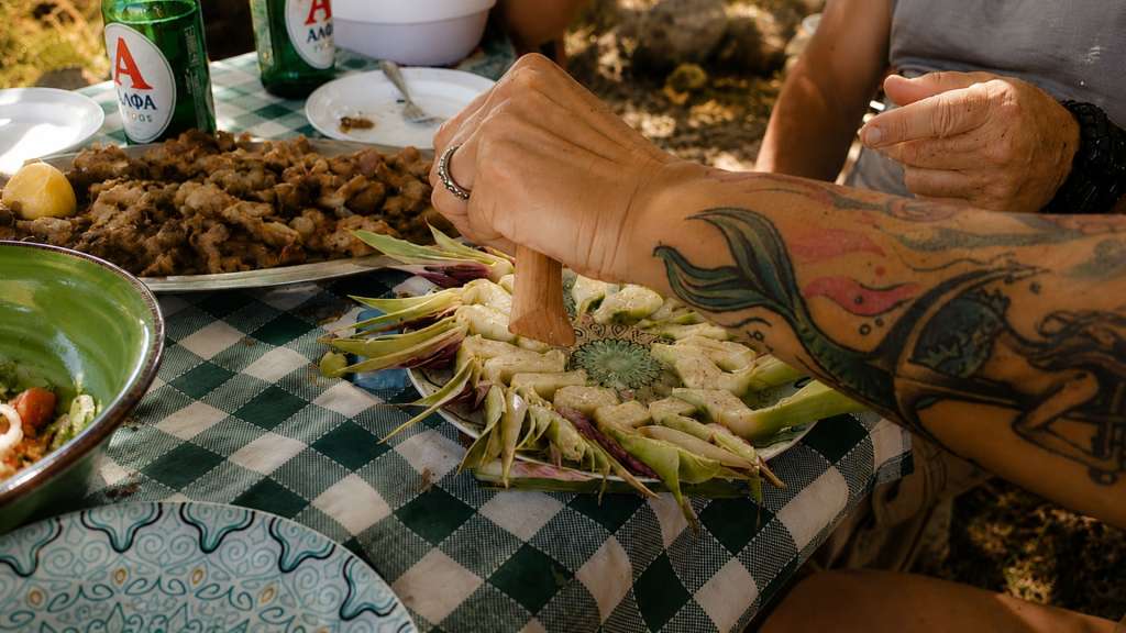 Traditional Cretan dishes served during an authentic dining experience in Crete